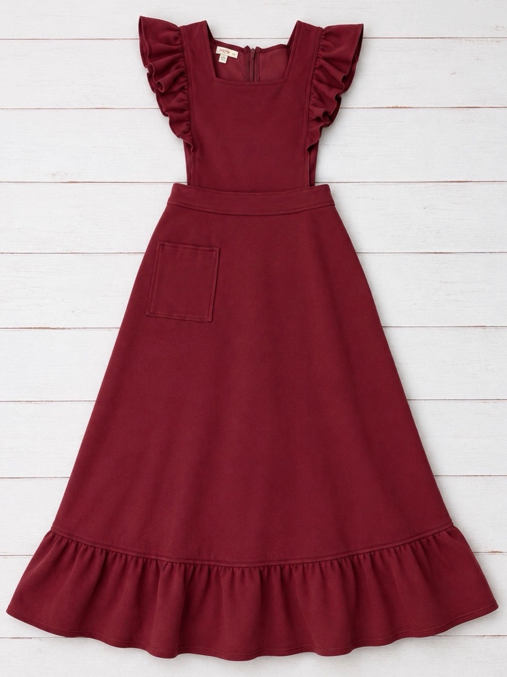 Vintage Victorian Bird's Nest Smith's Burgundy Prairie Maxi Dress Ruffle